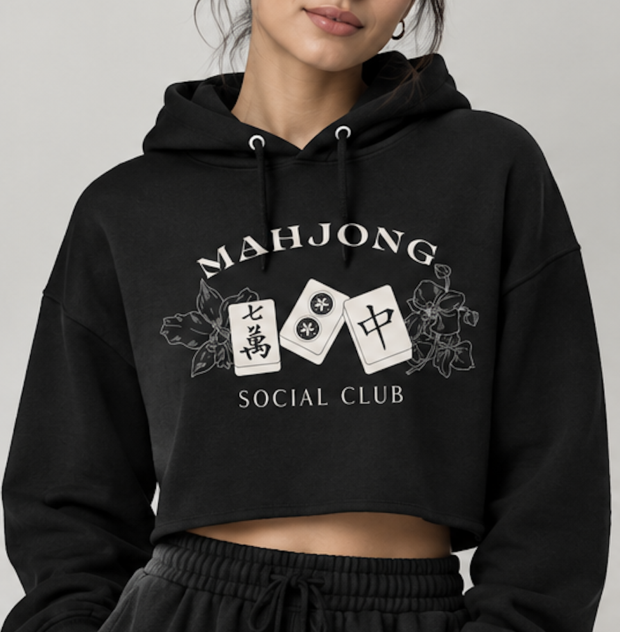 Mahjong Social Club - Cropped Hoodie